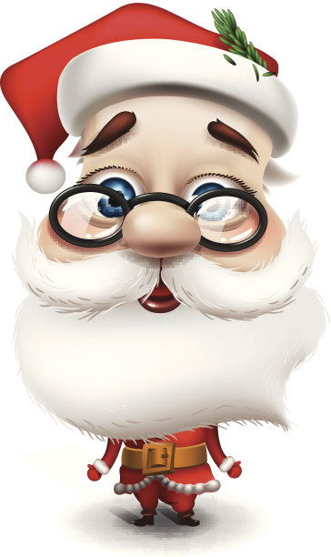 圣诞老人在白色的背景，矢量插图图片下载