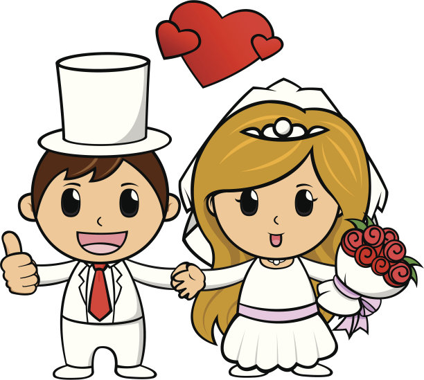 婚礼插画素材ID：105224542