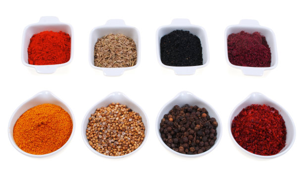 冷冻，孜然，papica，黑芝麻，孤立在白色图片下载