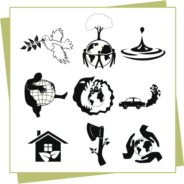 生态设计元素和图标图片下载