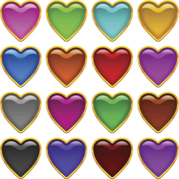 彩色图标心形，设置图片下载