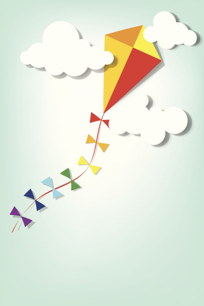 五颜六色的风筝飞上云霄图片下载