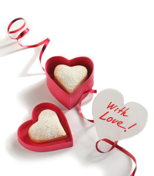 心形饼干，情人节和卡片图片下载