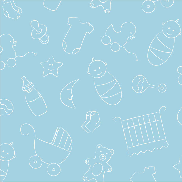 蓝白相间的男婴背景图案图片下载