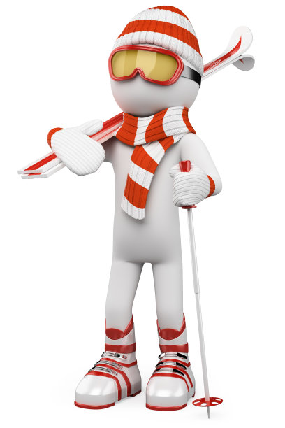 3 d白人。滑雪图片下载