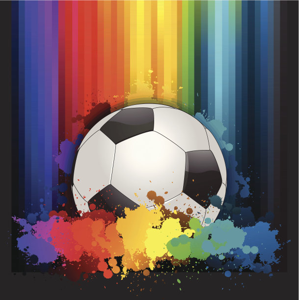 彩色抽象足球背景图片下载