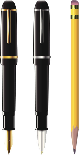 时尚圆珠笔、钢笔和铅笔图片下载