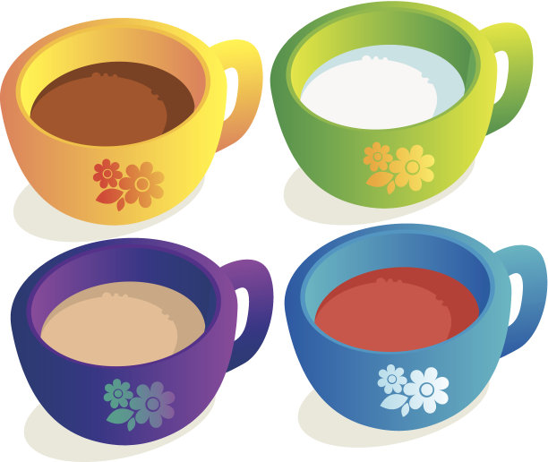 咖啡，牛奶，可可，茶图片下载