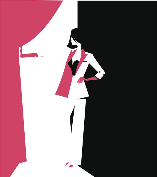 优雅的歌舞女郎拉开舞台幕布图片下载