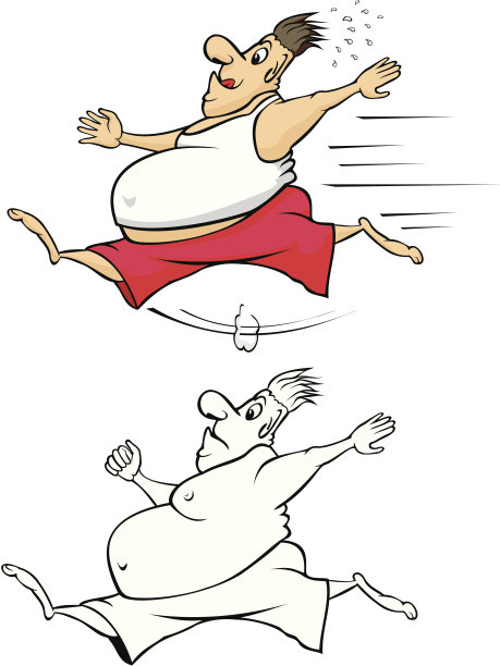 胖子跑步减肥图片下载