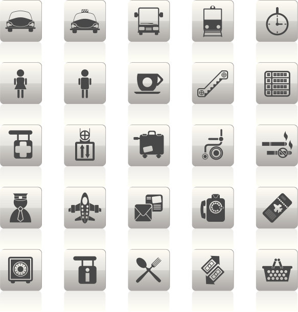 机场、旅游和交通标志图片下载