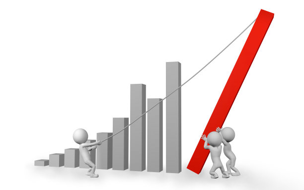 财务图表团队概念与3d人物图片下载