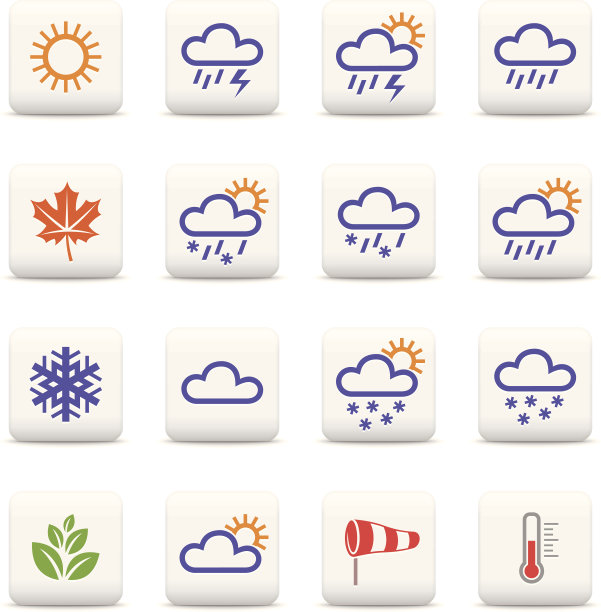 天气和季节的图标设置图片下载