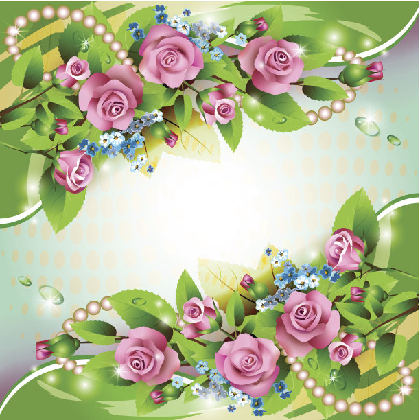 美丽的背景与粉红色的玫瑰图片下载