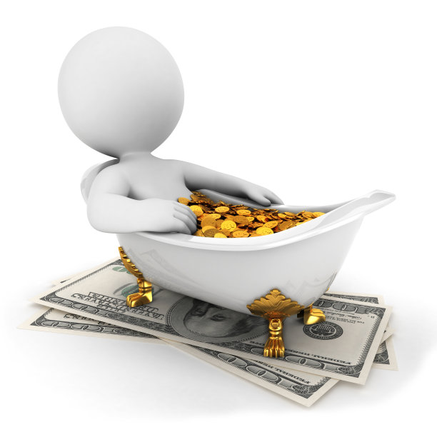 3d白人洗钱澡素材图片