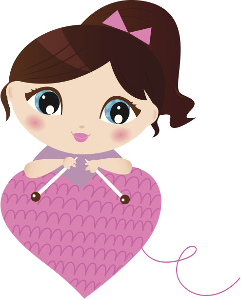 女人编织的爱心，白色背景图片下载