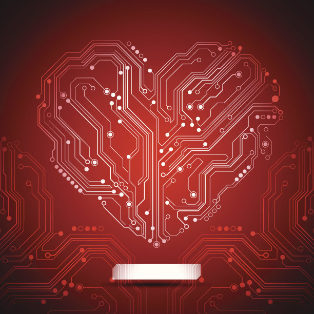 心脏形状技术背景-向量图片下载