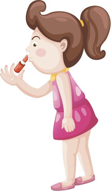 口红的女孩图片下载