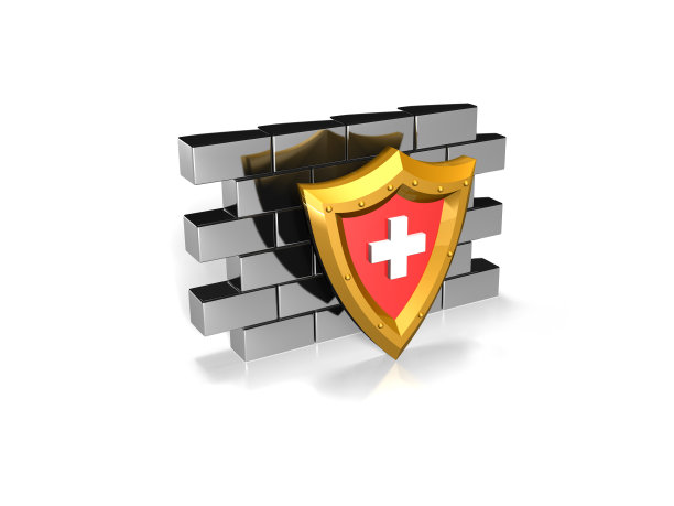 墙上的红色安全防护罩图片下载