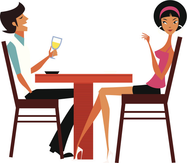 一对夫妇坐在café图片下载