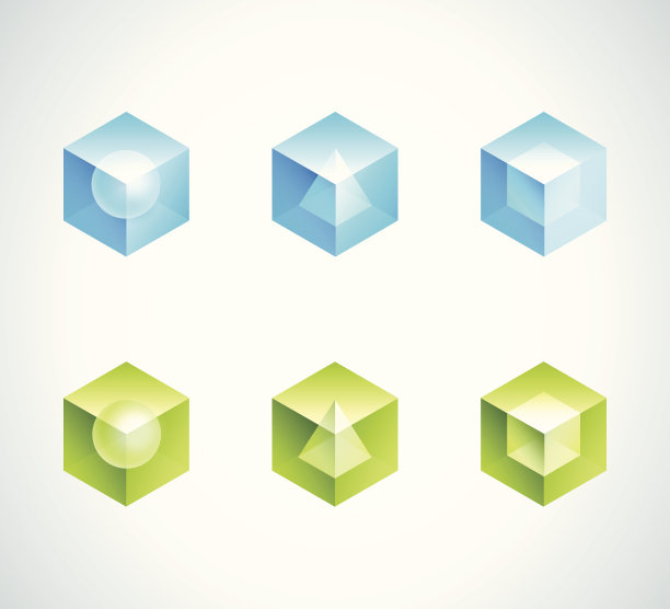 抽象立方体图标设计图片下载