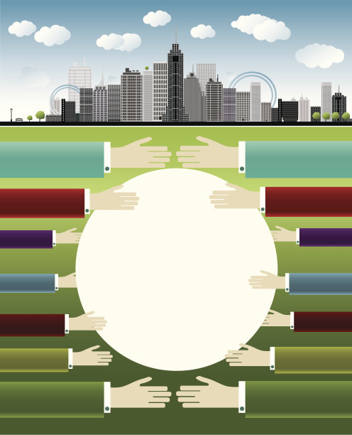 商业插图与大城市和手图片下载