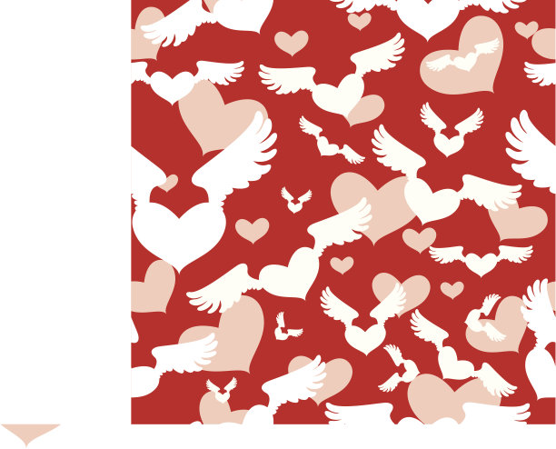 抽象无缝背景与翼心图片下载