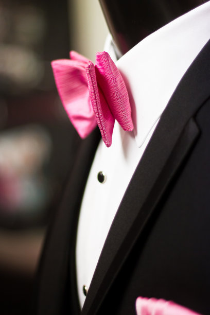 热粉色蝴蝶结燕尾服图片下载