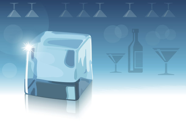 冰块和蓝色背景图片下载