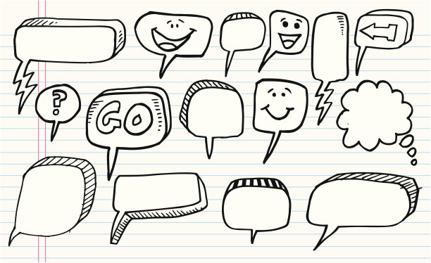 涂鸦语音气泡向量集图片下载