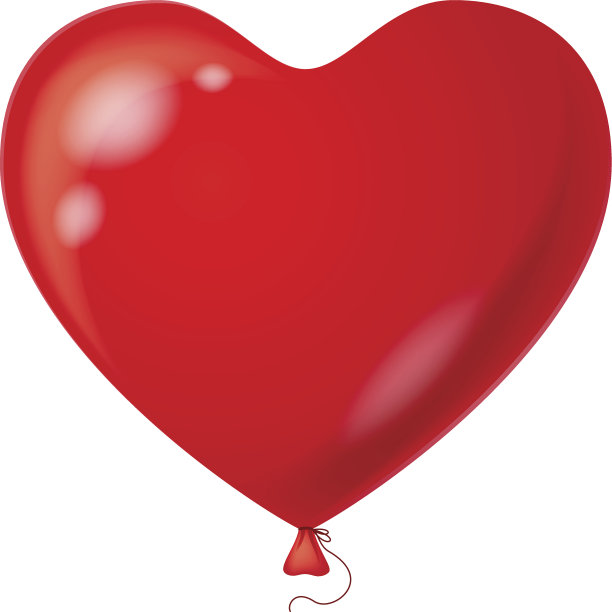 红色气球，心形图片下载