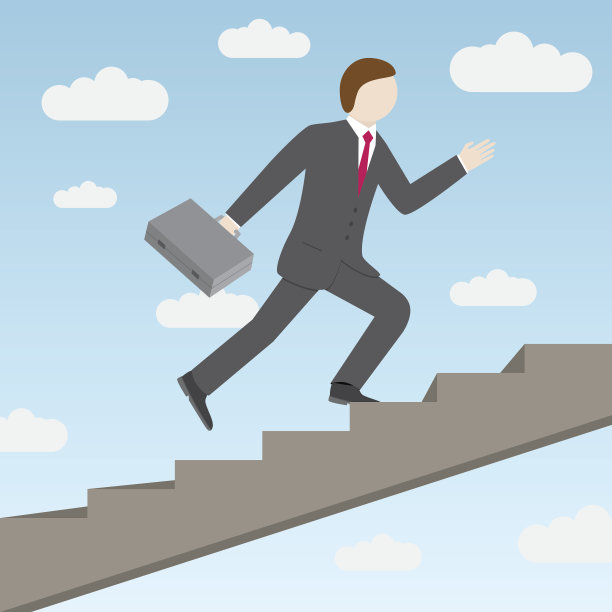 商人走上楼梯素材图片