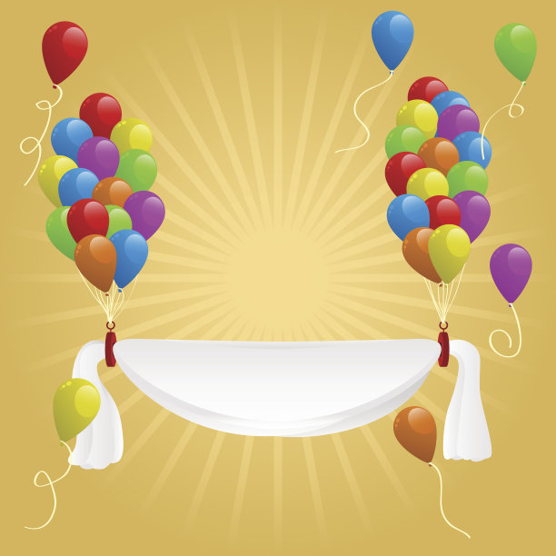 气球生日贺卡插图图片下载
