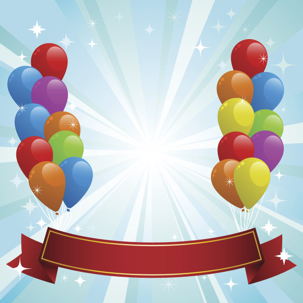 气球生日贺卡插图图片下载