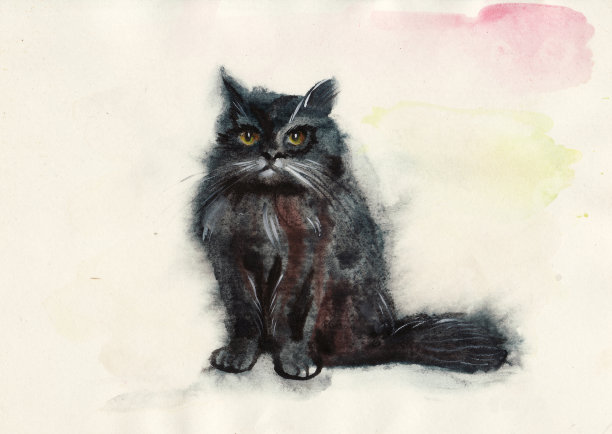 水彩的猫图片下载