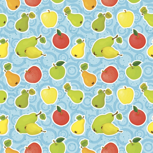 无缝背景，苹果和梨图片下载