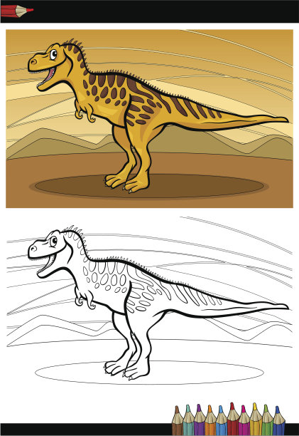 Tarbosaurus恐龙彩绘书素材图片