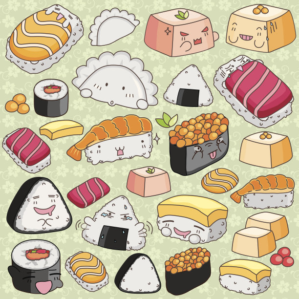 卡哇伊日本料理剪辑艺术图片下载