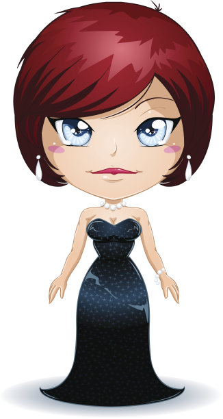 穿着黑色晚礼服的女人图片下载