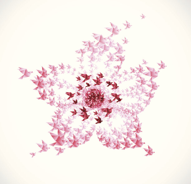 由飞鸟做成的折纸樱花图片下载