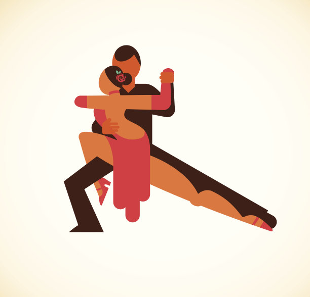 探戈舞者-矢量插图图片下载