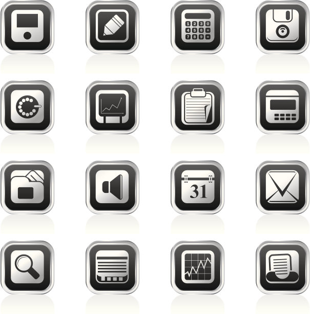 商业，办公室和金融图标图片下载