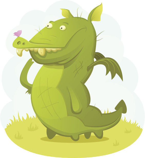 可爱的龙与蝴蝶图片下载