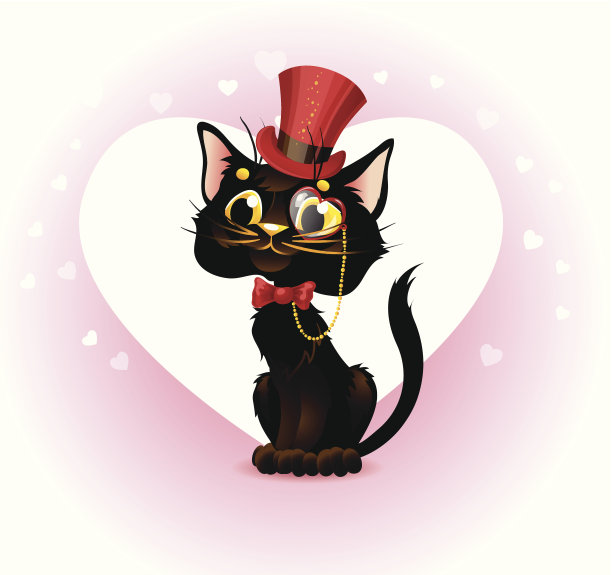 复古风格的爱猫者。图片下载