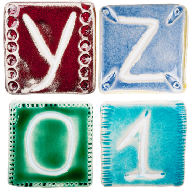 手工陶瓷字母和数字图片下载