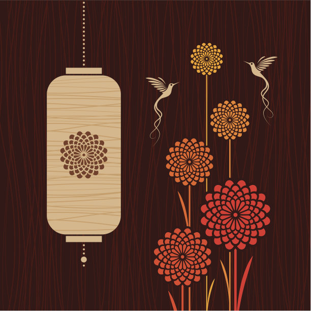 灯笼插画素材ID：105394876