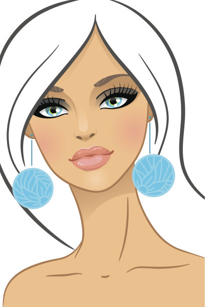 漂亮的女孩在时尚的风格素材图片