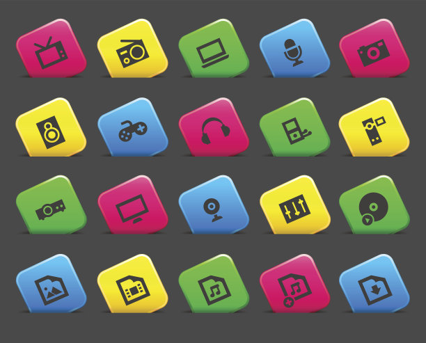 多媒体图标图片下载