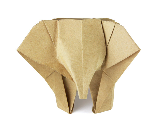 牛皮纸折纸大象图片下载