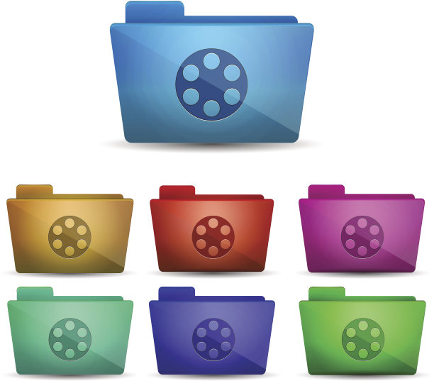 矢量彩色电影文件夹图片下载